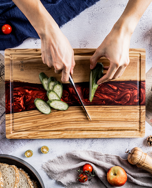 Artisan Cutting Board – Resin & Olive Wood