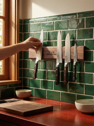 Black Walnut Magnetic Wall Knife Holder